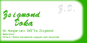 zsigmond doka business card